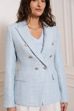 Afbeelding in Gallery-weergave laden, Attentif Paris - Tweed blazer jacket: Sky Blue
