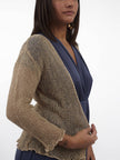 Bijondo - Amelia rayon short mesh cardigan: Greening / One size