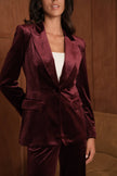 CHOKLATE PARIS - Ganny tailored jacket in velvet, single-button - V26115: Choco / 1S-1M-1L-1XL