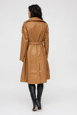 SWEET MAGIC - FAUX LEATHER TRENCH COAT: Camel