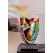 Gilde Handwerk Macrander GmbH & Co. KG - Veronique face vase, h.49 cm: Interior walls are hand painted/not waterproof / Multicoloured / Jar
