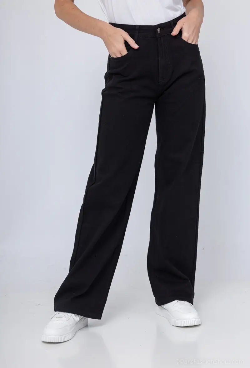 Vivid - Basic wide-leg jeans color: Light khaki / L
