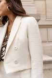 LULUMARY - Blazer court tweed V324: White / 2S 2M 2L