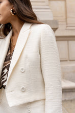 Afbeelding in Gallery-weergave laden, LULUMARY - Blazer court tweed V324: White / 2S 2M 2L
