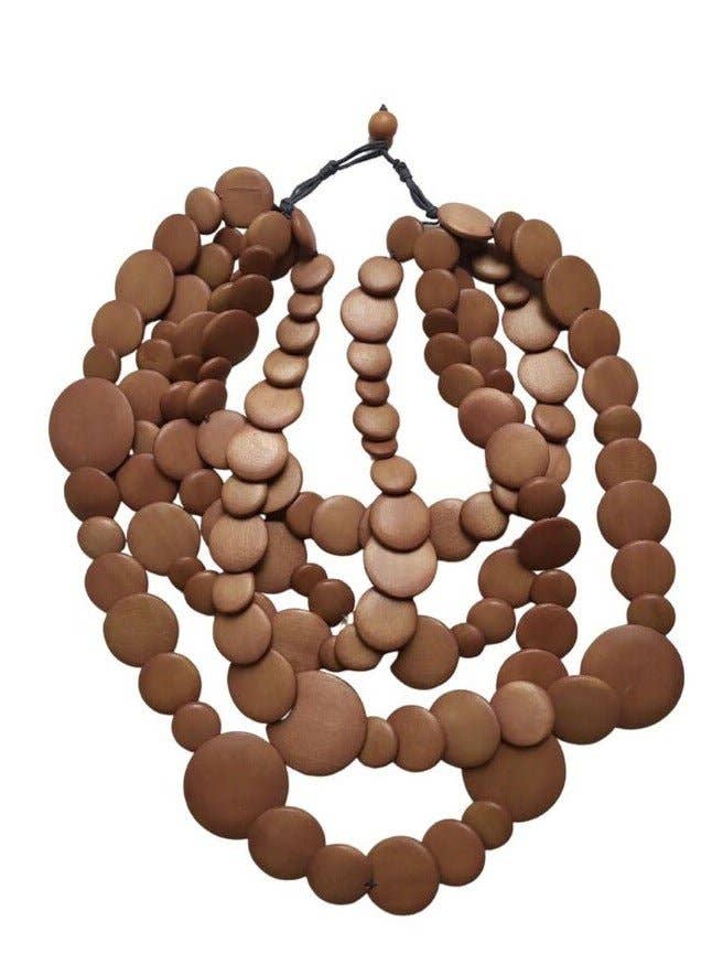 Bijondo - Guinea wooden light necklace: Naked