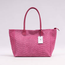 Afbeelding in Gallery-weergave laden, Cecile Wang - Snake style leather tote bag 32615-4: Camel C
