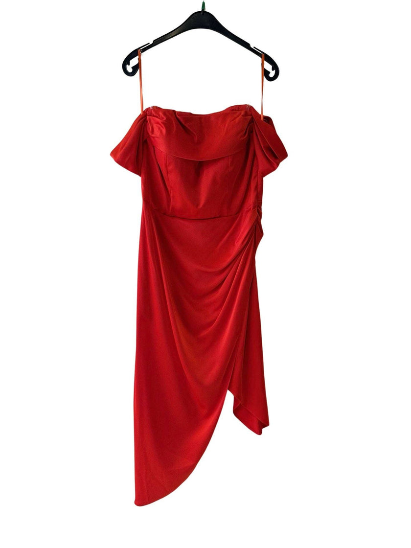 Invitadissimas - Asymmetric midi dress 1793: Olive green / 36