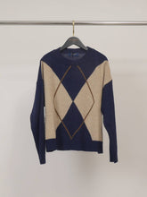 Afbeelding in Gallery-weergave laden, Cécile Wang - Diamond-pattern wool-cashmere sweater HYC6665: Off-white
