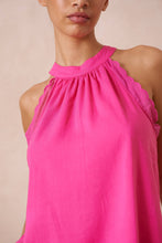 Afbeelding in Gallery-weergave laden, Attentif Paris - Top with bow neckline containing linen: White / Sx1 Mx1 Lx1
