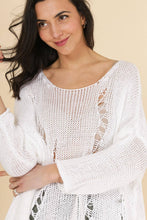 Afbeelding in Gallery-weergave laden, la maison des fibres naturelles - 60678 100% cotton sweater made in Italy: White
