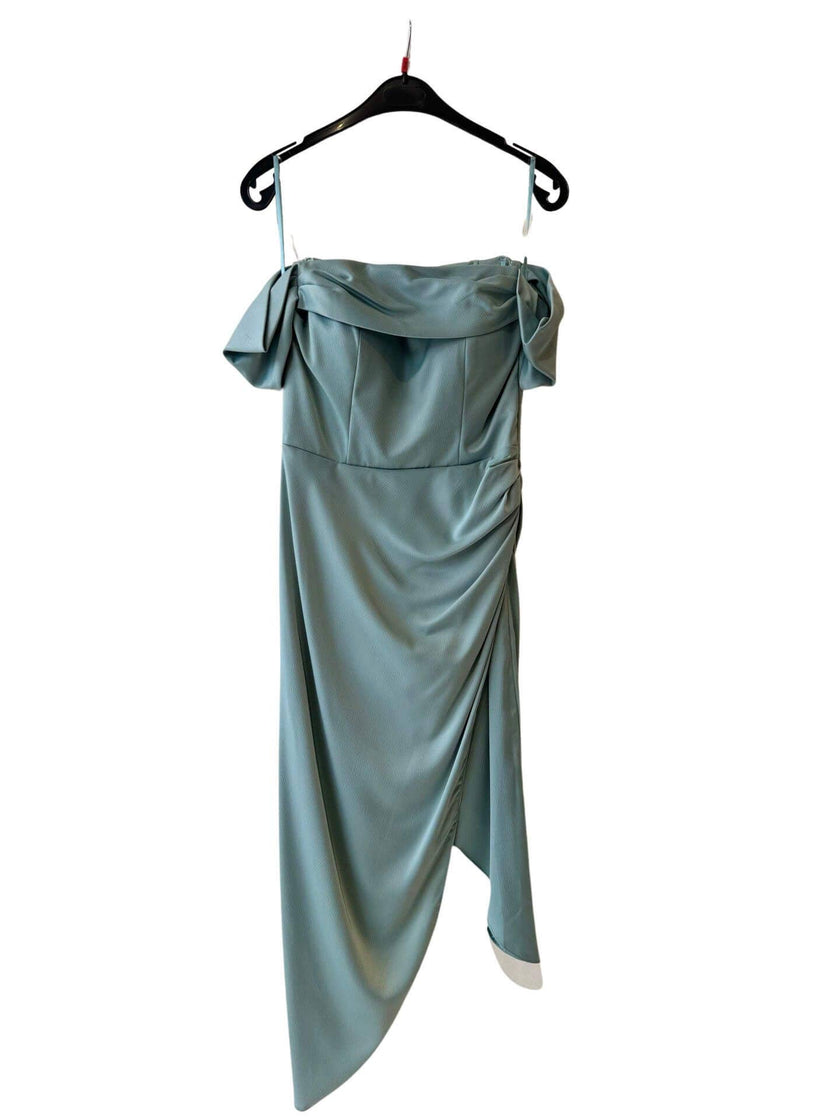 Invitadissimas - Asymmetric midi dress 1793: Olive green / 36
