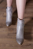 LADY GLORY - Bi-material Comfy Heel Boot: Black / 41