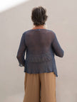 Bijondo - Amelia rayon short mesh cardigan: Greening / One size