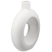 Gilde Handwerk Macrander GmbH & Co. KG - Organico round perforated vase, h.16.5 cm: Watertight / White / Pottery