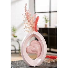 Afbeelding in Gallery-weergave laden, Gilde Handwerk Macrander GmbH &amp; Co. KG - Oval heart vase pink H. 20 cm, PU 2: Wasserdicht / Rosa / Keramik
