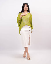 Afbeelding in Gallery-weergave laden, Cecile Wang - MT8013-2 crochet knit sweater: Sky Blue
