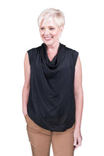 Afbeelding in Gallery-weergave laden, TINA Stephens Italy/Tees By Tina - Sarita Silk Drape Neck Top (BT212): 672 Fuchsia
