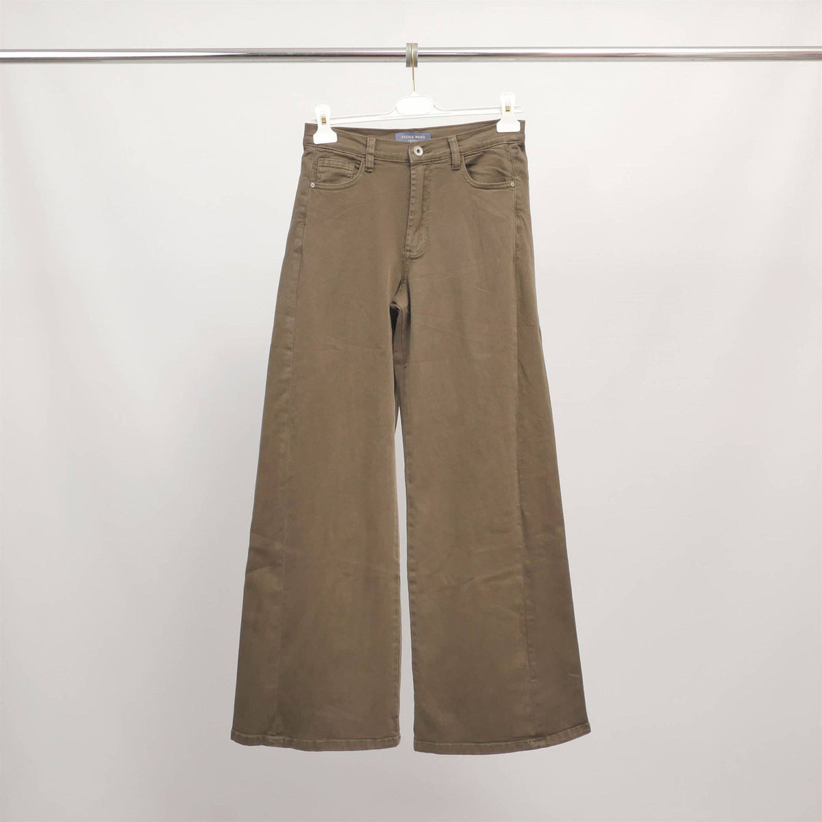 Cécile Wang High-Waisted Wide-Leg Cotton Pants – SD9240