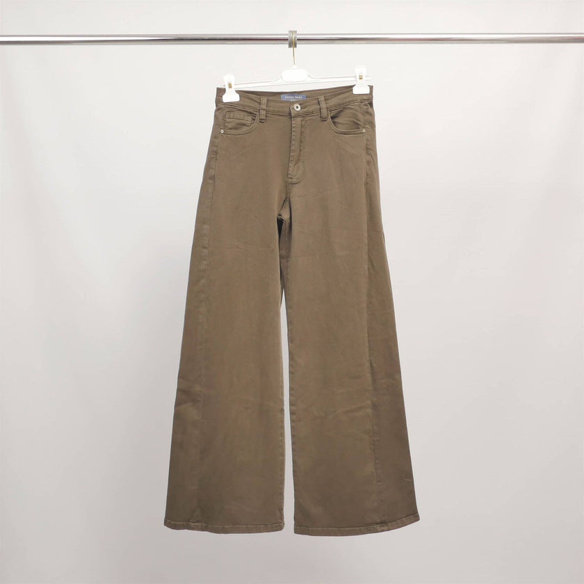 Cécile Wang High-Waisted Wide-Leg Cotton Pants – SD9240