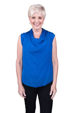 Afbeelding in Gallery-weergave laden, TINA Stephens Italy/Tees By Tina - Sarita Silk Drape Neck Top (BT212): 672 Fuchsia
