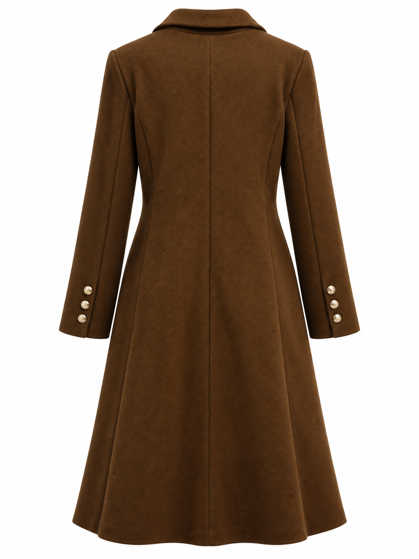 URBAN REVERSE TTMEDIA ITALY SRL - Long Double-Breasted Coat with Defined Waist | Elegant Style