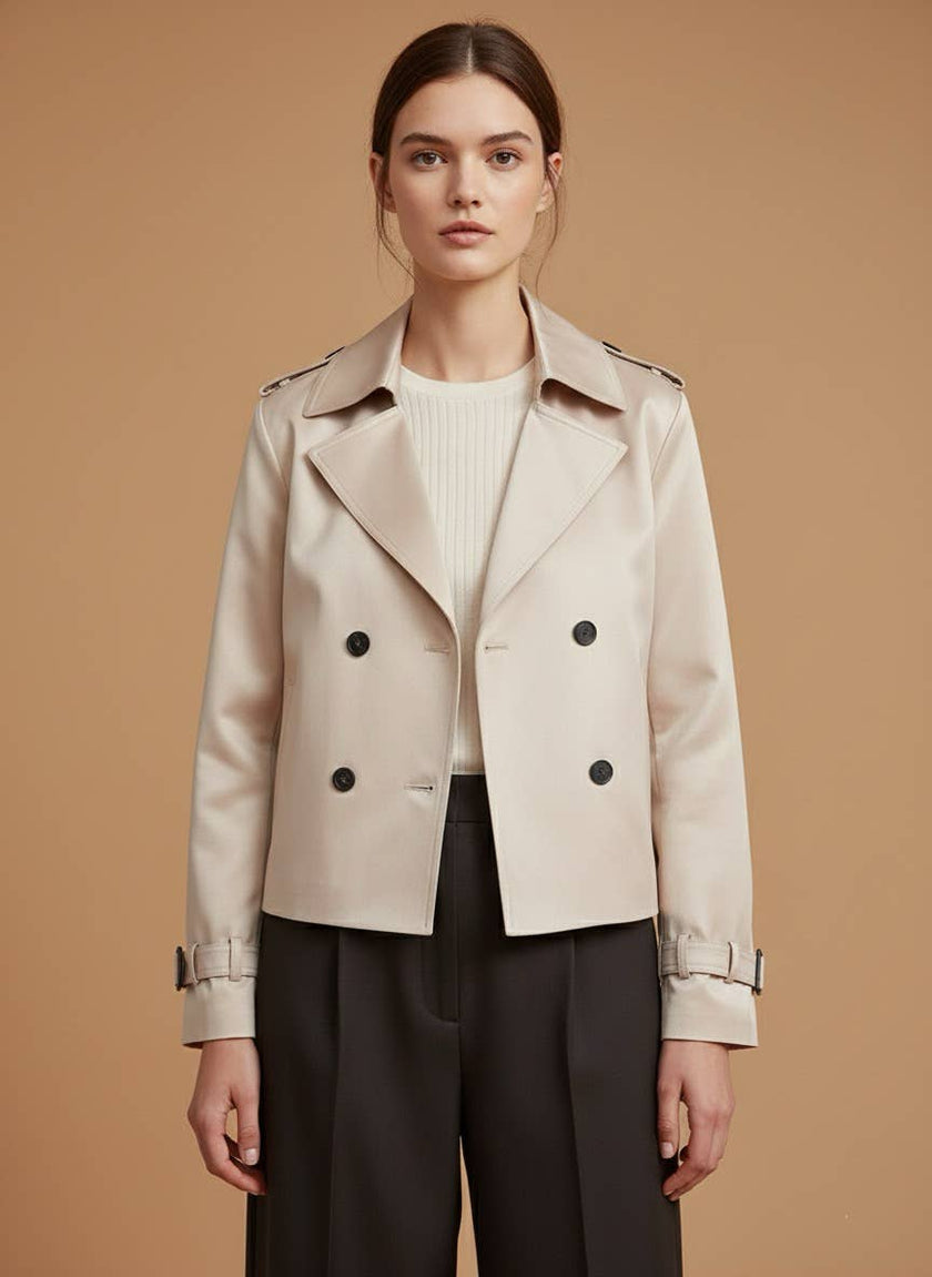 Acacia Paris - Fluid jacket with a modern cut - 447: Beige