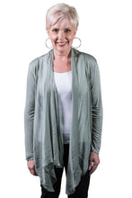 Afbeelding in Gallery-weergave laden, TINA Stephens Italy/Tees By Tina - Carla Open Cardi w/Silk Trim (CLS201): 672 Fuchsia

