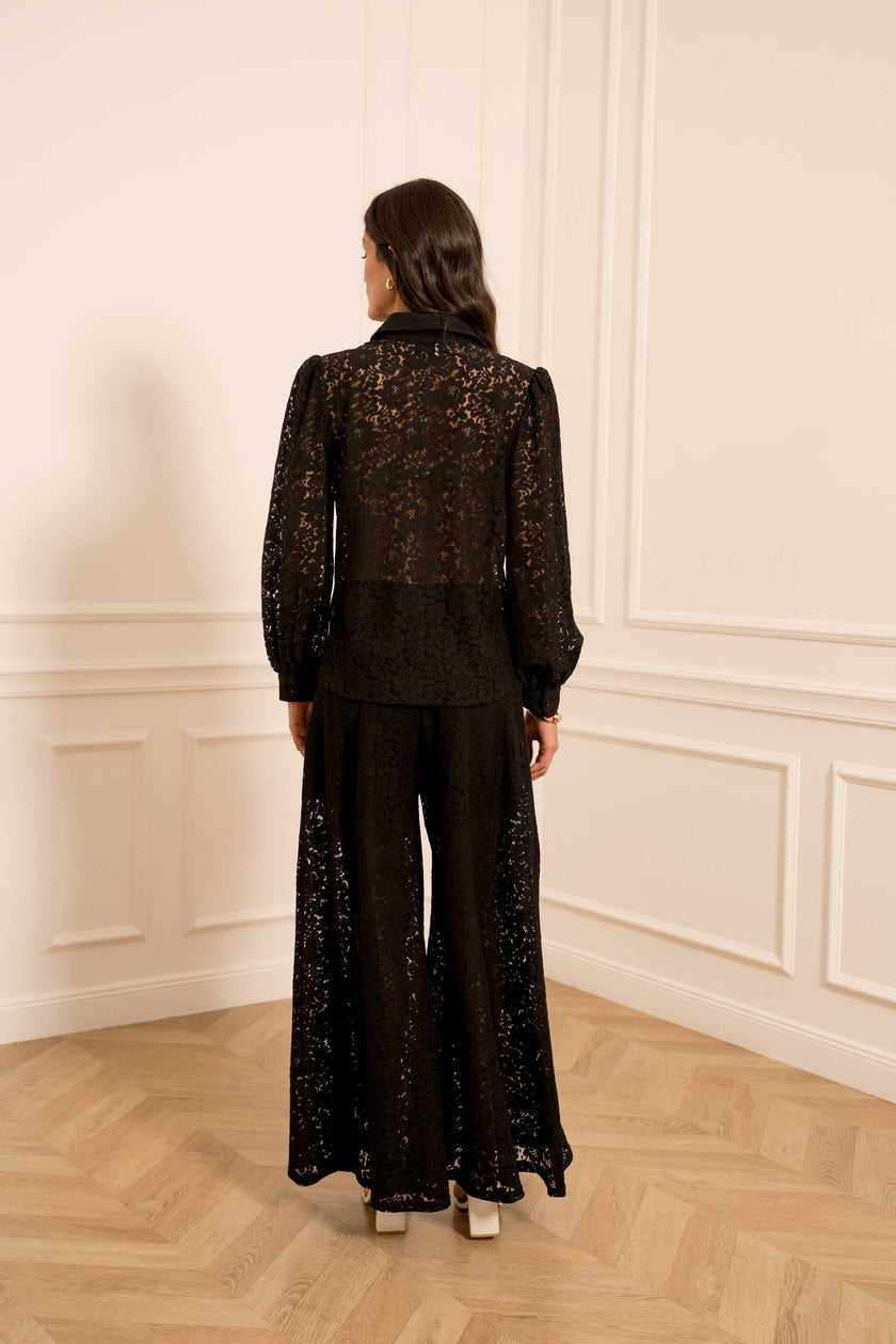 CHOKLATE PARIS - Charlotte lace blouse with lavallière bow - CK08395
