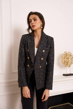 Afbeelding in Gallery-weergave laden, CHOKLATE PARIS - Multicolor tweed and sequin double-breasted blazer jacket - V2321Y: Black / 1 S - 1 M - 1 L - 1 XL
