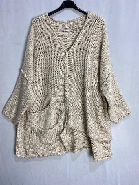 la maison des fibres naturelles - 60681ALPAGA sweater made in Italy: Beige