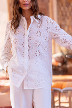 Afbeelding in Gallery-weergave laden, Attentif Paris - Solid Embroidered Cotton Shirt: Beige / Sx1 Mx1 Lx1

