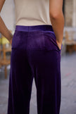 Attentif Paris - Straight cut velvet pants: Dark brown / Sx1 Mx1 Lx1 XLx1