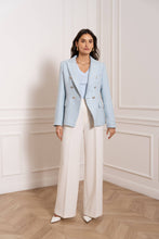 Afbeelding in Gallery-weergave laden, Attentif Paris - Tweed blazer jacket: Sky Blue

