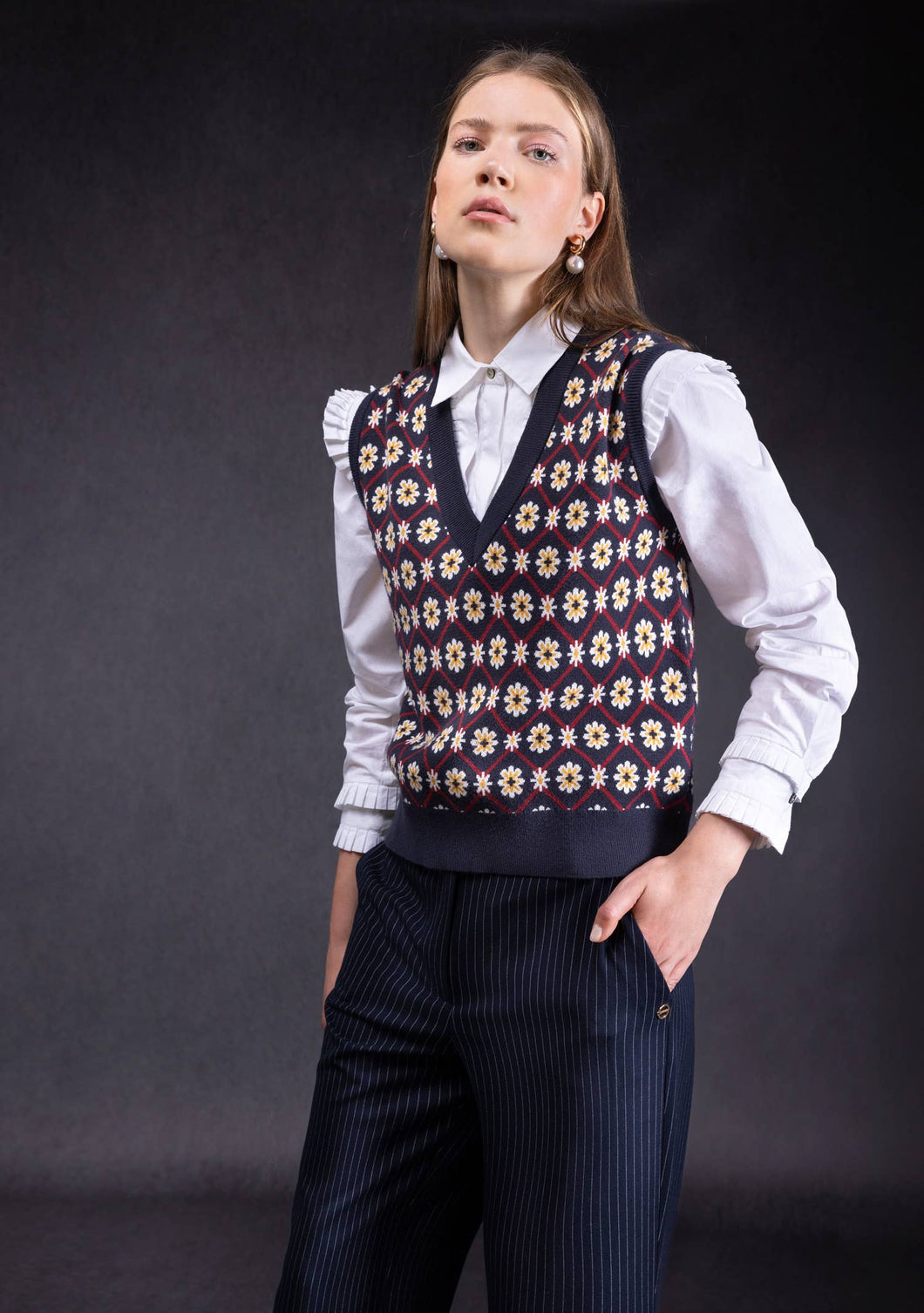 Lanidor - Jacquard knit vest        (438634-47)