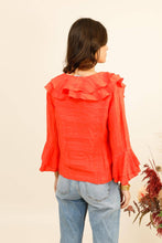 Afbeelding in Gallery-weergave laden, LÉA &amp; LUC - Linen Ruffled Shirt REF. 12186: Blanc
