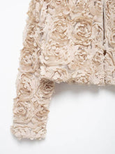 Afbeelding in Gallery-weergave laden, DE VAVE - Floral Cropped Jacket: BEIGE
