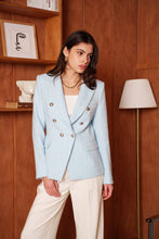 Afbeelding in Gallery-weergave laden, Attentif Paris - Fitted tweed blazer: Blue / S/M/L/XL
