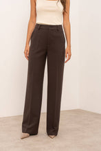 Afbeelding in Gallery-weergave laden, Attentif Paris - [Aura] Wide high-waisted tailored long pants: Brown / Sx1 Mx1 Lx1 XLx1
