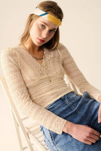 Afbeelding in Gallery-weergave laden, Q2—All Orders:Free Duties for the US,UK,and Canada - Romantic V-neck Lace Top With Long Sleeves in beige: BEIGE / L
