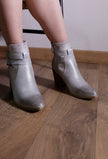 LADY GLORY - Bi-material Comfy Heel Boot: Black / 37