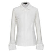 Smart and Joy - Long sleeve fitted lace blouse: White / EN 42