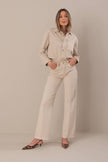 FERRACHE - Straight jeans with a cotton blend: Beige