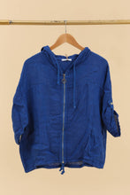 Afbeelding in Gallery-weergave laden, LÉA &amp; LUC - 100% linen zip-up jacket with hood REF. 5088: Beige
