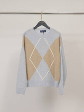 Afbeelding in Gallery-weergave laden, Cécile Wang - Diamond-pattern wool-cashmere sweater HYC6665: Taupe

