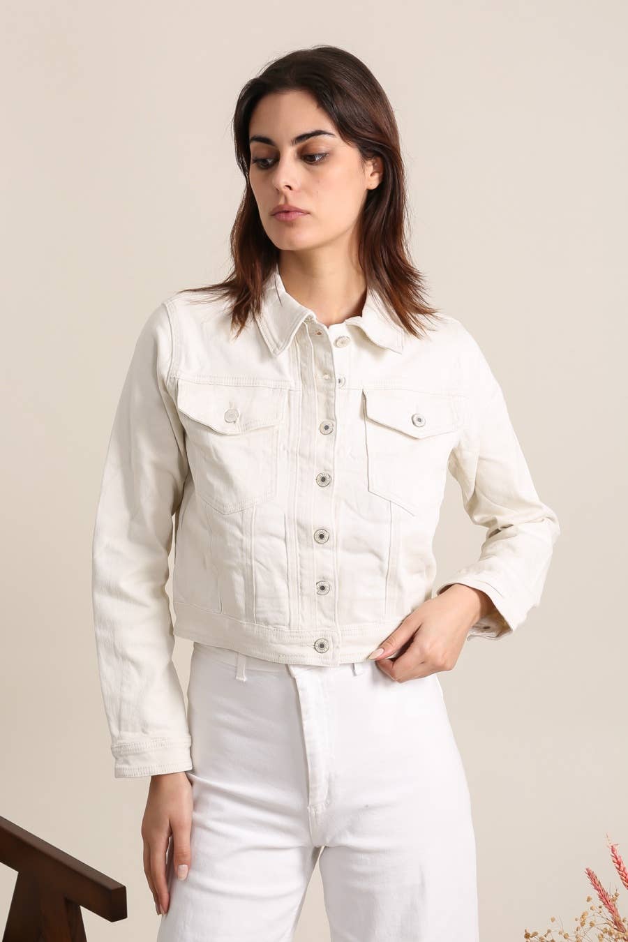 Vivid - Denim jacket color: Khaki / XS