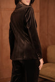 CHOKLATE PARIS - Ganny tailored jacket in velvet, single-button - V26115: Choco / 1S-1M-1L-1XL