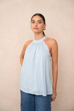 Afbeelding in Gallery-weergave laden, Attentif Paris - Top with bow neckline containing linen: White / Sx1 Mx1 Lx1
