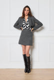 LULUMARY - Tweed skirt SK854: White / 2S 2M 2L