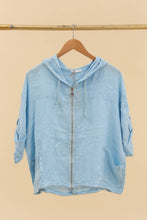 Afbeelding in Gallery-weergave laden, LÉA &amp; LUC - 100% linen zip-up jacket with hood REF. 5088: Beige
