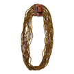 Bijondo - Glass and Wood Bead Necklace with Clasp, costume jewelry: Beige